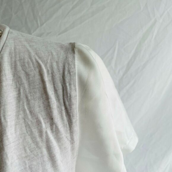 J.Crew Silky Knit White T Shirt Blouse Short Sleeve Oversize C2420 Size Small - Picture 7 of 11
